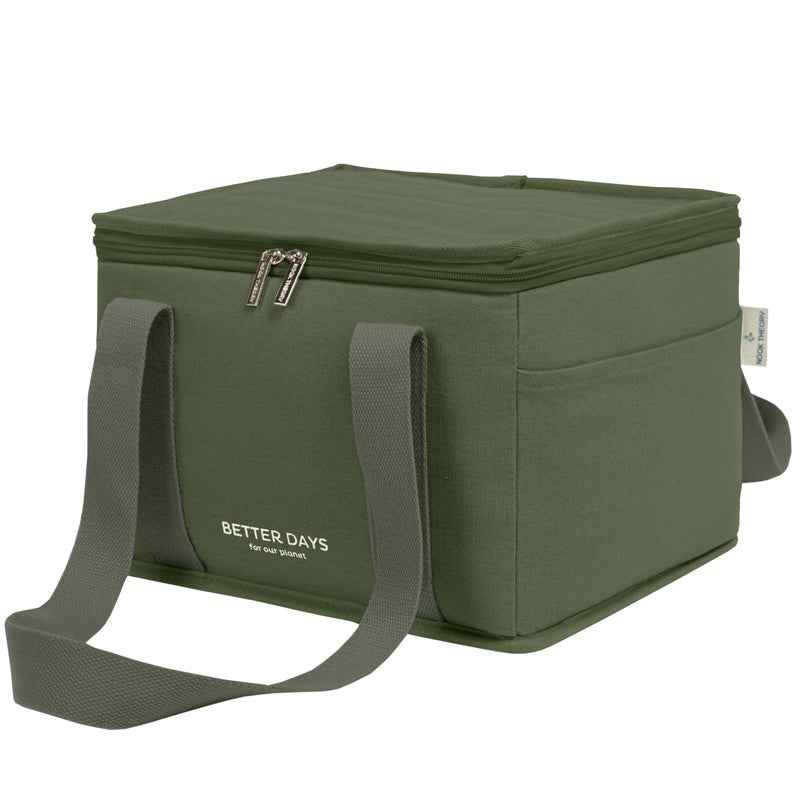 Nook Theory Nook Theory Insulated Grocery Bags  Regular Reusable Grocery Bag with Zipper  Leak Proof Cooler Bag for Frozen and Hot Food (Forest)  - Image 1