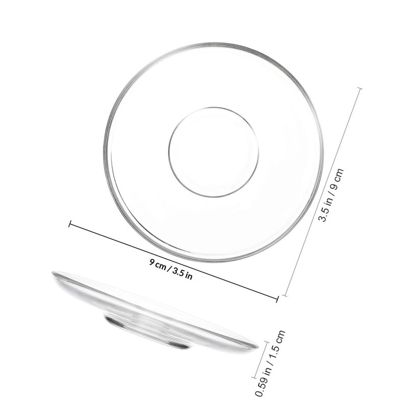 4 Pcs Clear Round Glass Tea Saucers 9 Cm Glass Plates For Coffee Cups Snack Serving Dish Decorative Small Plates For Home Dining - Image 3
