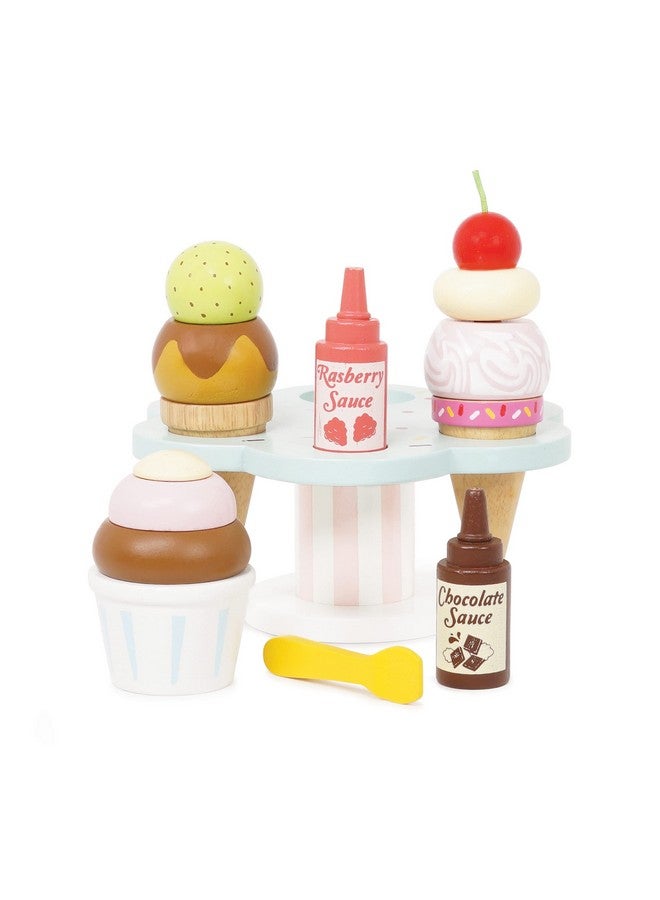 Le Toy Van Educational Wooden Toy Honeybake Colourful Wooden Carlo'S Gelato Pretend Ice Cream Toy ; 12 Pieces Great Role Play Gifts For A Boy Or Girl 2+ Years - Image 2