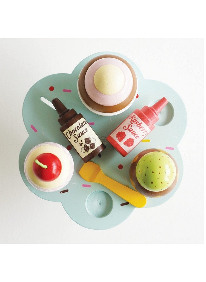 Le Toy Van Educational Wooden Toy Honeybake Colourful Wooden Carlo'S Gelato Pretend Ice Cream Toy ; 12 Pieces Great Role Play Gifts For A Boy Or Girl 2+ Years - Image 5