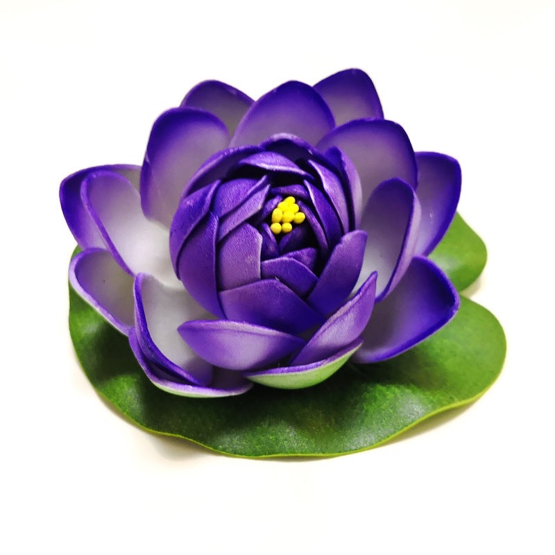 Generic 10cm Artificial Lotus Pond Decor Blue 