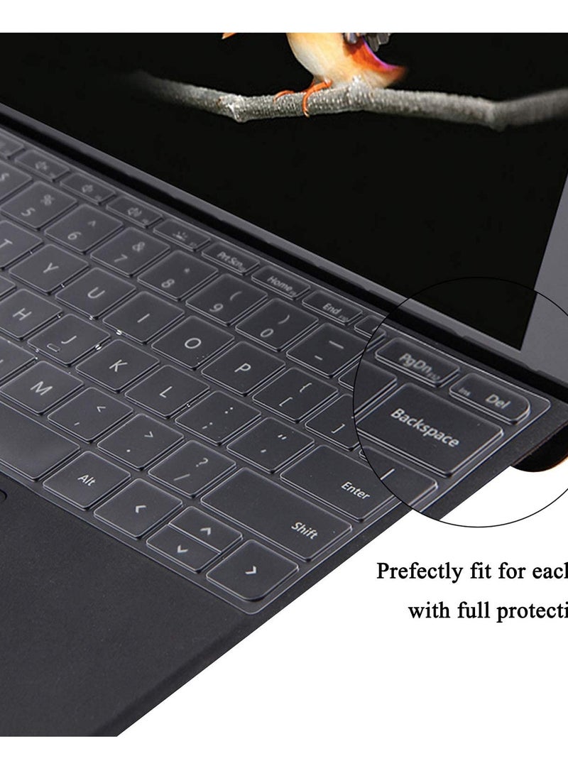 TPU Keyboard Cover for 10.5 inch Microsoft Surface Go 4 & Go 3 & Go 2 & 1(2023 - 2018 Released) Ultra Thin Protectiver Keyboard Skin (Clear)