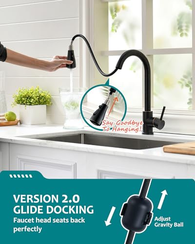 VFAUOSIT Kitchen Faucet, Pot Filler Faucet with Pull Down Sprayer, Wall Mount Kitchen Faucet, Pot Filler for Over Stove in Spot-Free Stainless Steel, Grifo para Fregaderos de Cocina - Image 5