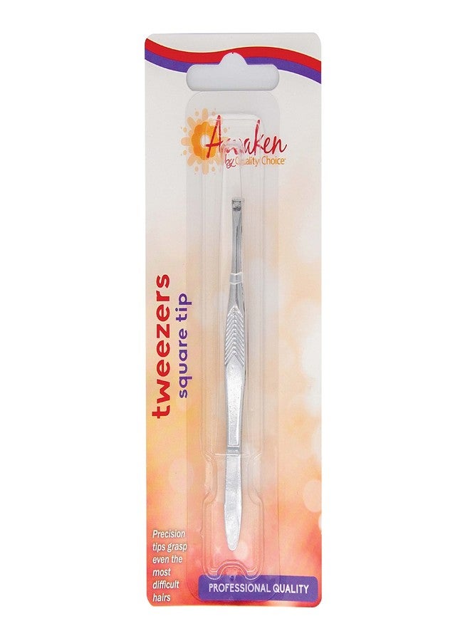 Quality Choice Deluxe Tweezers Square Tips 1 Count Each (2 Pack) - Image 1