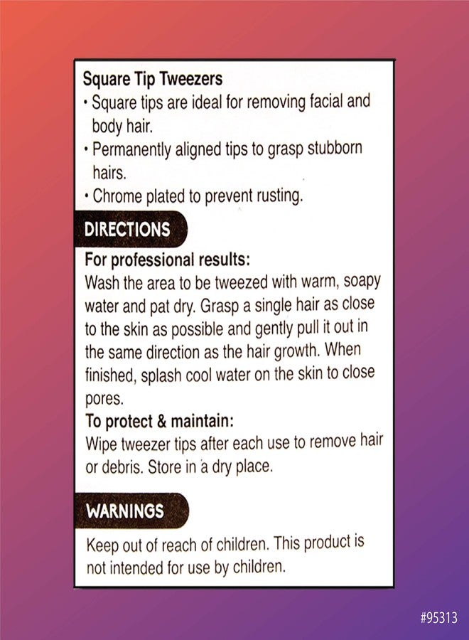 Quality Choice Deluxe Tweezers Square Tips 1 Count Each (2 Pack) - Image 3