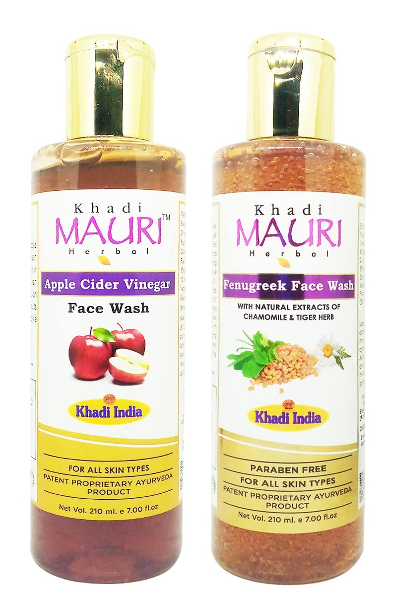 Khadi Mauri Apple Cider Vinegar & Fenugreek face wash - Pack of 2 (420ml) - Image 1