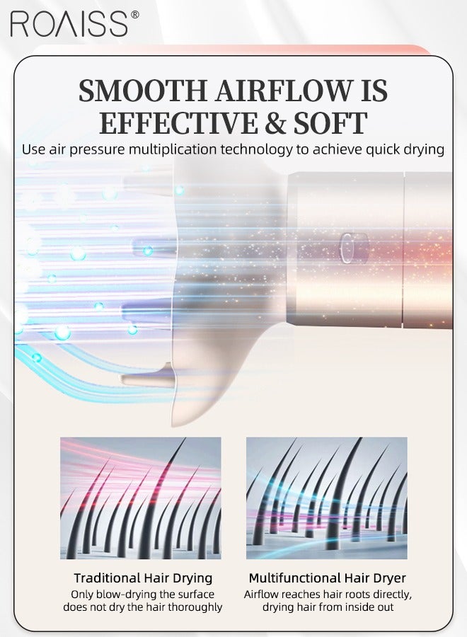 roaiss 5-in-1 Hair Dryer Brush, Negative Ion Hair Care, Multiple Noise Reduction Design, 3-Speed Temperature Adjustment Hair Styling Tool, Suitable for Various Hairstyle - Image 2