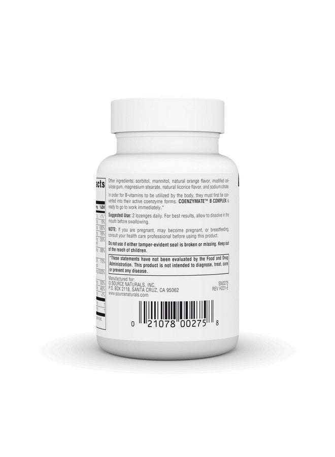 سورس ناتشورالز Source Naturals Coenzymate B Complex - نكهة البرتقال التي تذوب في الفم - فيتامينات ب - 60 قرص استحلاب - Image 3