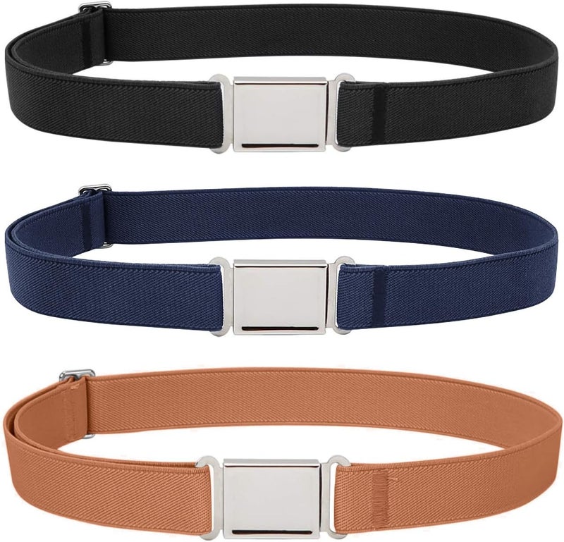 Kids Adjustable Magnetic Belt Boys Girls Elastic Belt with Easy Magnetic Buckle for Back to School Girls