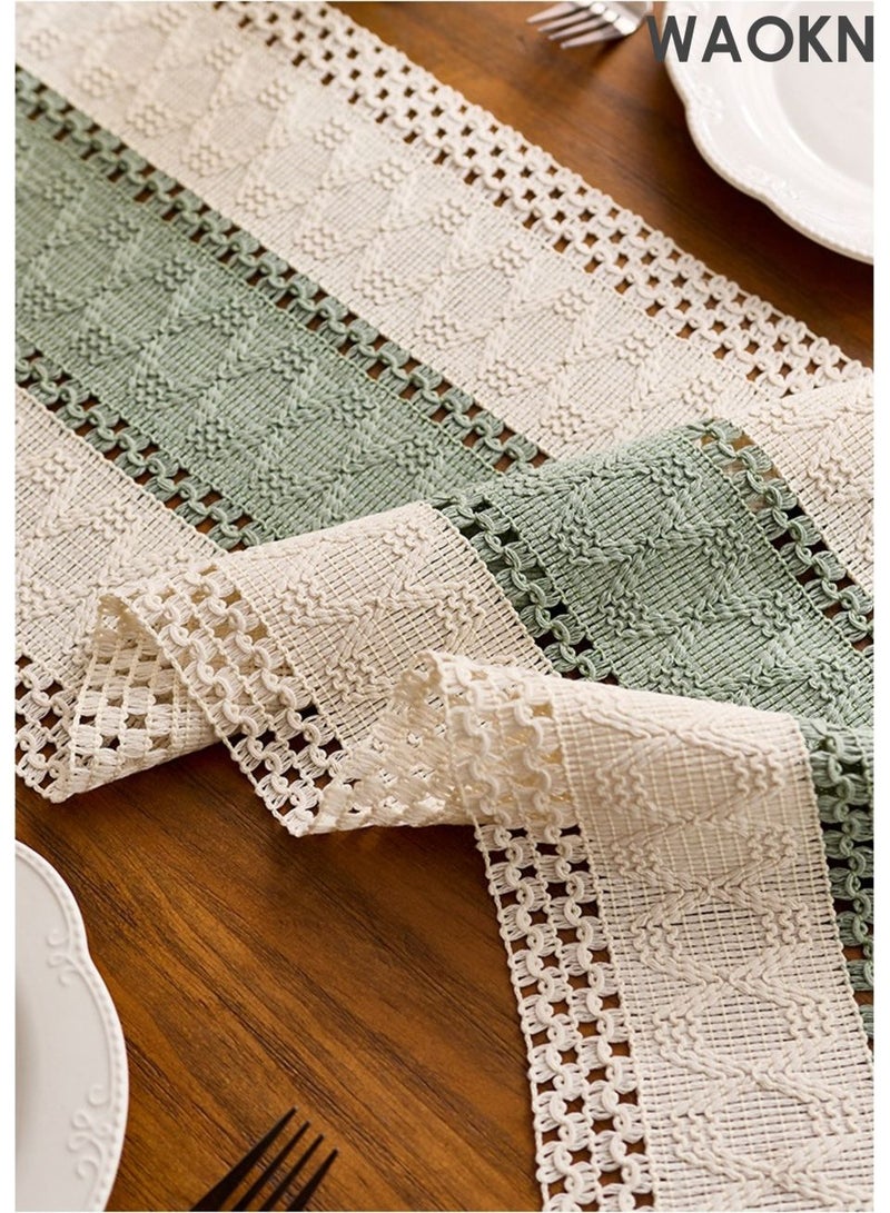 WAOKN Tablecloth, made of cotton material, with fashionable and versatile design, tassel hollow knot design, Bohemian style design tablecloth, can be used for decorating tablecloths in farmhouses, kitchens, dining tables, and other places. - Image 4