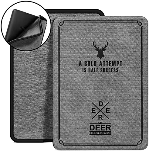 MOCA Kindle Paperwhite 11th Generation Cover 6.8 Inch 2021 Release Smart Flip Case Auto Sleep Wake Slim Lightweight Protective eReader Magnetic Front Cover Case (Grey) - Image 1