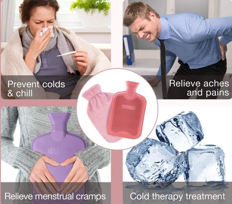 HWB Hot Water Bag-Hot pack for Pain Relief, Hot Water Bottle,Cold and Hot Pack with velvet cover, Hot Water Bottles for Pain and Other Cramps, Menstrual pain Relief Therapy.(Assorted colors) - Image 4