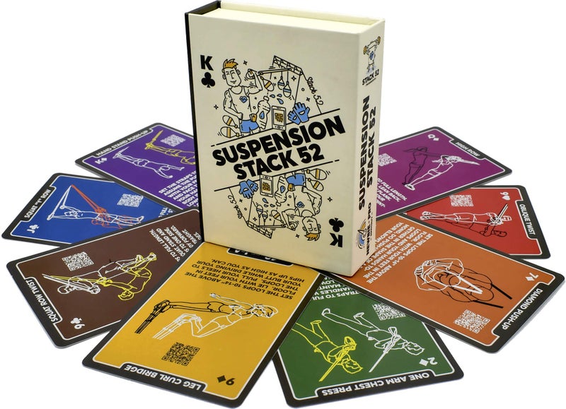 Stack 52 Suspension Exercise Cards Compatible with All Suspension Trainers Suspended Bodyweight Resistance Workout Game Video Instructions Included Fun Home Fitness Program New Deck - Image 2