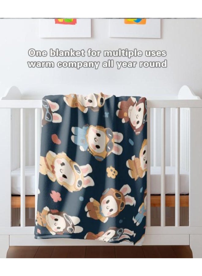 عام بطانية رقيقة من الفانيلا الكرتونية للأطفال والرضع (دافئة ومريحة، ومناسبة للنوم والألعاب) 70 سم * 100 سم - Image 2