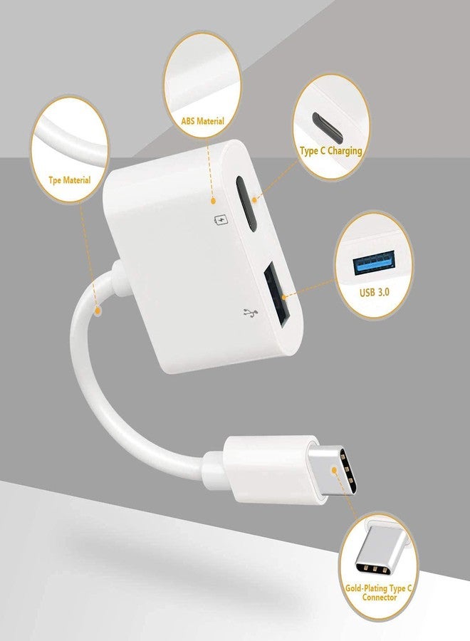 Azddur محول USB C OTG مع طاقة، 2 في 1 USB C إلى USB أنثوي مع محول شحن PD بقوة 60 واط متوافق مع iPhone 15/15Pro، iPad Pro، Galaxy S24/S23/S22/S21، Pixel 8/7/6، Google Chromecast مع Google TV - Image 4