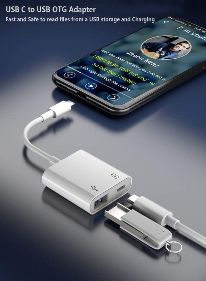 Azddur محول USB C OTG مع طاقة، 2 في 1 USB C إلى USB أنثوي مع محول شحن PD بقوة 60 واط متوافق مع iPhone 15/15Pro، iPad Pro، Galaxy S24/S23/S22/S21، Pixel 8/7/6، Google Chromecast مع Google TV - Image 3