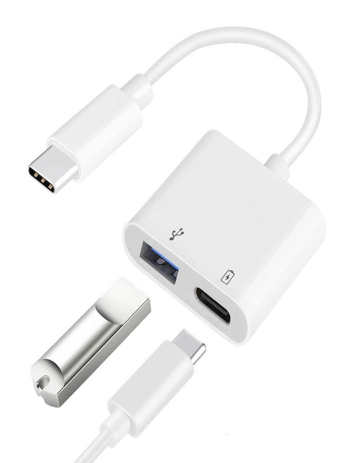 Azddur محول USB C OTG مع طاقة، 2 في 1 USB C إلى USB أنثوي مع محول شحن PD بقوة 60 واط متوافق مع iPhone 15/15Pro، iPad Pro، Galaxy S24/S23/S22/S21، Pixel 8/7/6، Google Chromecast مع Google TV - Image 1