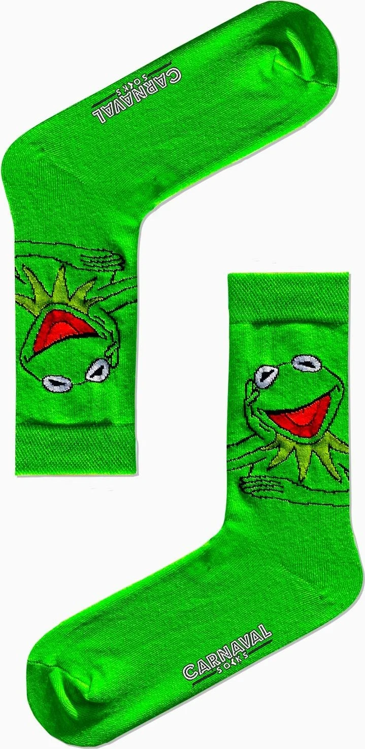Carnaval Socks Kermit Patterned Cheerful Colorful Socks