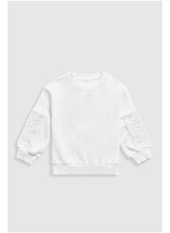 mothercare بلوزة رياضية بيضاء بلوحة كروشيه  - Image 1