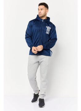 adidas Originals Men Sportswear Fit Long Sleeve Outdoor Full Zip Hoodie, Navy  - Image 3