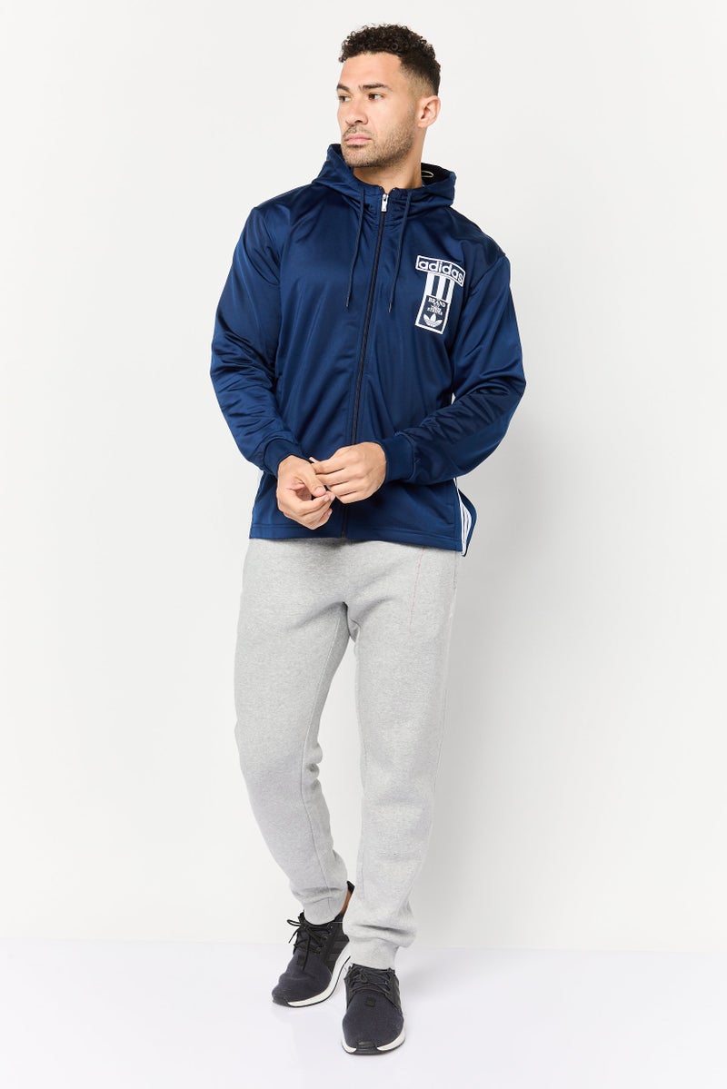 adidas Originals Men Sportswear Fit Long Sleeve Outdoor Full Zip Hoodie, Navy  - Image 3