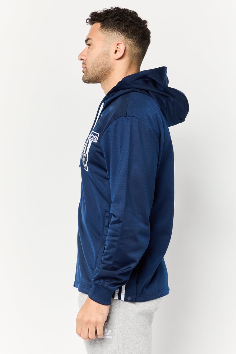 adidas Originals Men Sportswear Fit Long Sleeve Outdoor Full Zip Hoodie, Navy  - Image 2