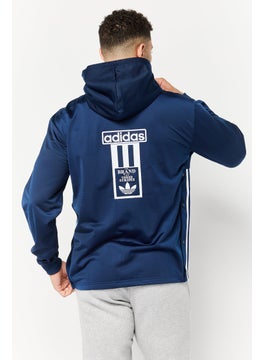 adidas Originals Men Sportswear Fit Long Sleeve Outdoor Full Zip Hoodie, Navy  - Image 4