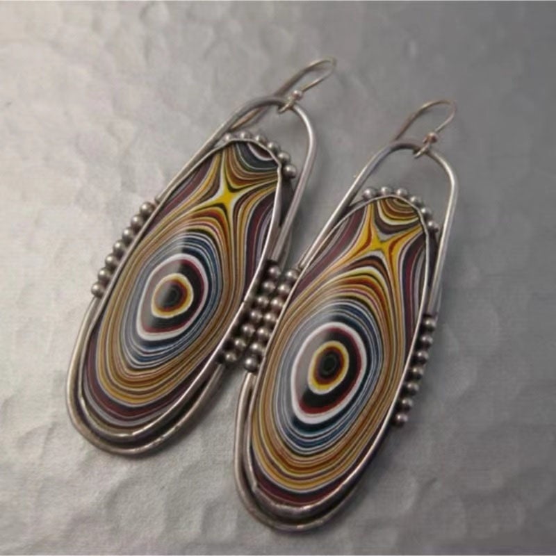 Cross-border retro geometric spiral personality earrings European and American tribal style earrings women jewelry factory direct  sales - Image 2