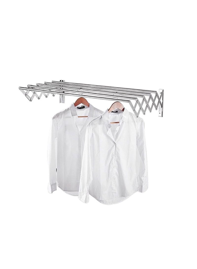 Towel Holder Wall Mounted Bathroom Shelf Thicken Towel Rack Punch Rustproof Folding Stainless Steel Retractable Drying  150cm - Image 2