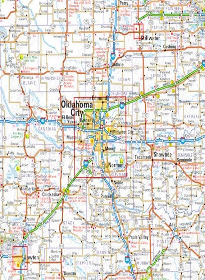 Globe Turner Oklahoma State Wall Map - 20.75" x 18.5" Laminated - Image 2
