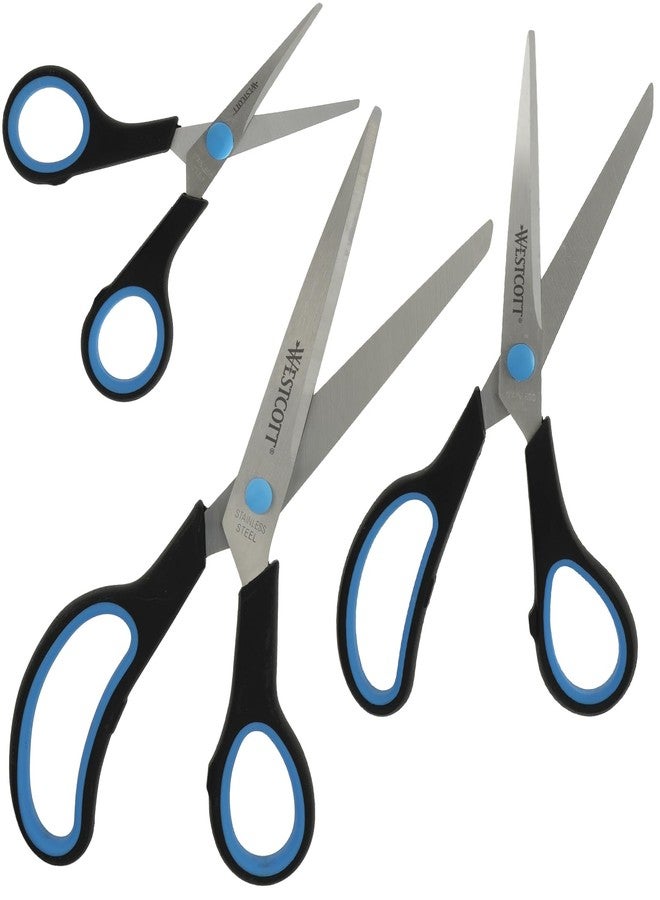 ويست كوت مقص ويستكوت سهل الإمساك بمقبض ناعم - أسود/أزرق (مجموعة من 3 قطع) - Image 3