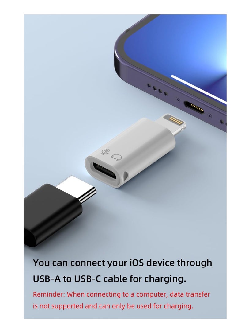 Zikra محول USB C/USB 3.0 أنثوي إلى Lightning ذكر OTG، مناسب لـ iPhone/iPad، يدعم توصيل قارئ بطاقة، قرص U، محرك USB فلاش، لوحة مفاتيح، ماوس، ميكروفون لافاليير، سماعة رأس رقمية (عبوة 2) - Image 4