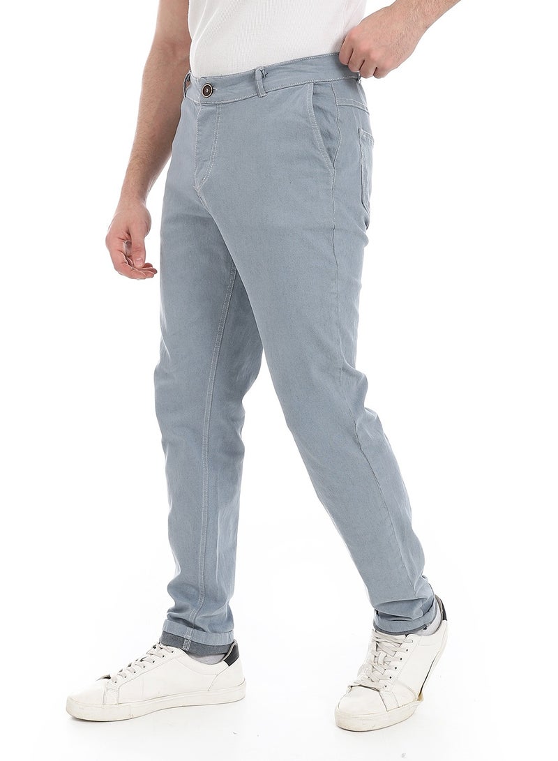 Andora Plain Gabardine Fit Trousers _ Ash Grey - Image 2