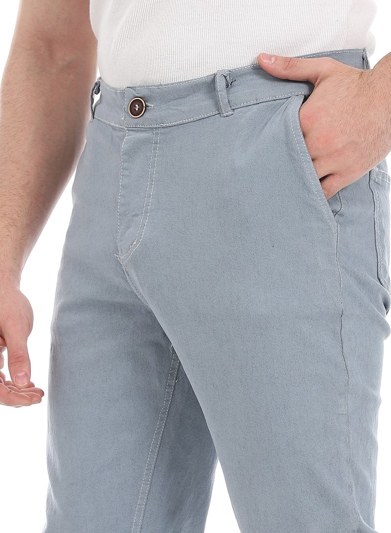 Andora Plain Gabardine Fit Trousers _ Ash Grey - Image 4