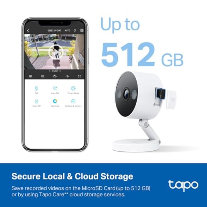 كاميرا مراقبة TP-Link 2K QHD، داخلية/خارجية، 𝟮𝟬𝟮𝟰 𝗣𝗖𝗠𝗮𝗴 𝗘𝗱𝗶𝘁𝗼𝗿'𝘀 𝗖𝗵𝗼𝗶𝗰𝗲، رؤية ليلية ملونة، مجانية اكتشاف الأشخاص/الحيوانات الأليفة/المركبات، وضع الأشعة تحت الحمراء غير المرئي، تخزين SD، C120 - Image 3