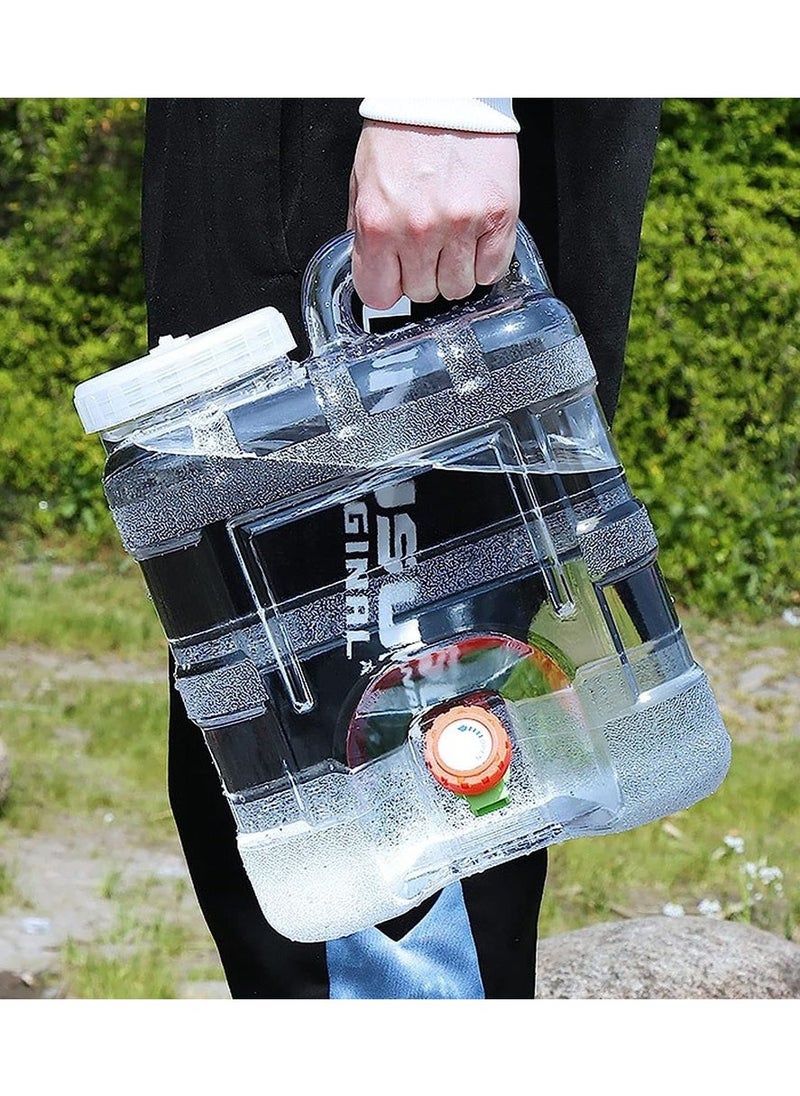 Generic - 12 Liter Camping Water Storage Container with Tap,  Portable Water Dispenser Can for Outdoor - Transparent - Image 1