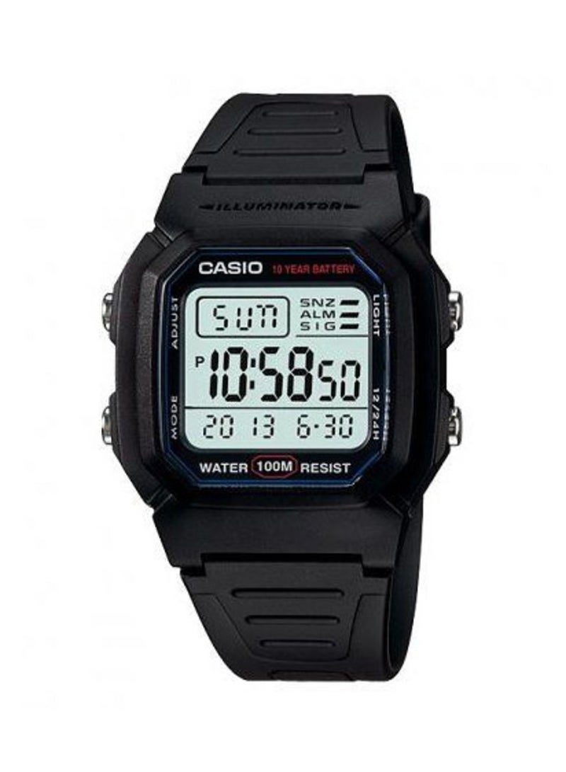 CASIO Boys Resin Digital Quartz Watch W-800H-1AVDF - 37 mm - Black - Image 1