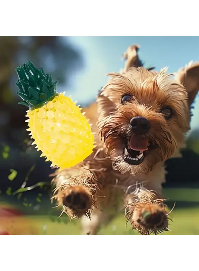 Pineapple Dog Chew Toy Tough Textured For Dental Health Spiky Surface Ideal For Aggressive Chewers - Image 1