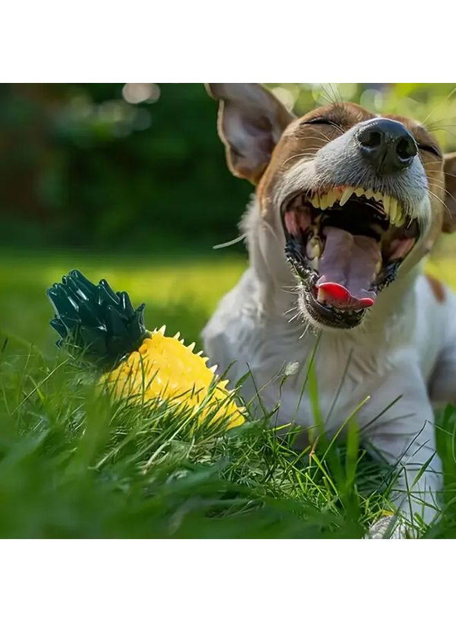 Pineapple Dog Chew Toy Tough Textured For Dental Health Spiky Surface Ideal For Aggressive Chewers - Image 5