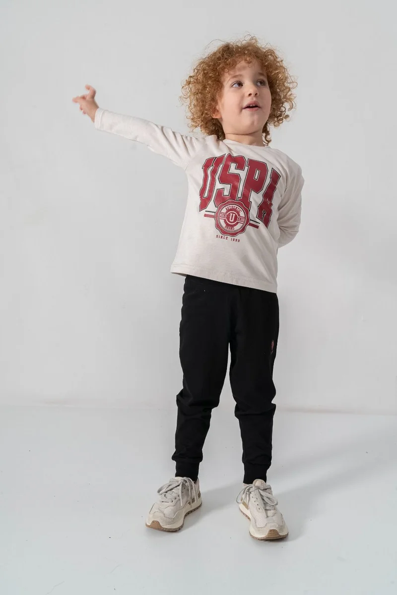 يو اس بولو اسن طقم بيجاما للأولاد من يو إس بولو أسن، أبيض وأسود