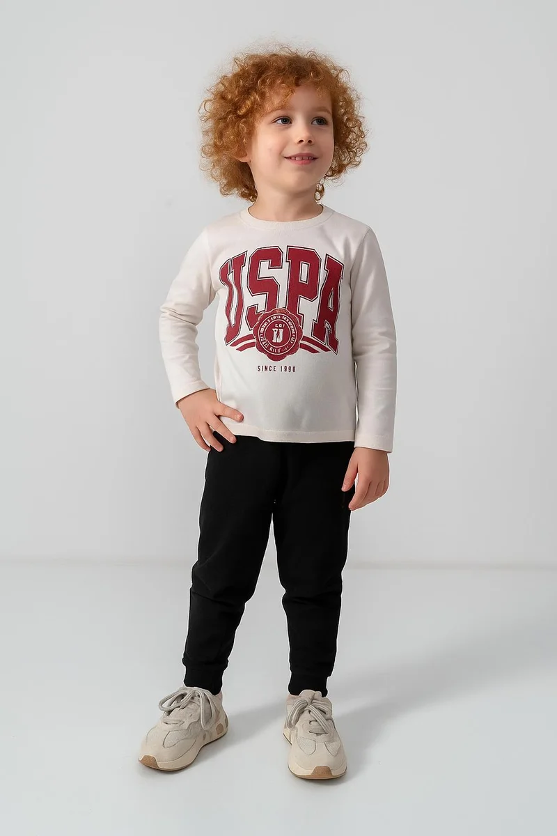 يو اس بولو اسن طقم بيجاما للأولاد من يو إس بولو أسن، أبيض وأسود