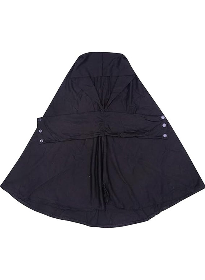 Instant Muslim Turban Hijab with Snaps for Women Cotton Headscarf Full Cover Bonnet Hat Islam Under Cap（Black） - Image 5