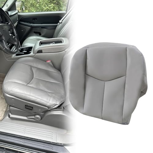 NLQR Front Driver Bottom Replacement Seat Cover Pewter Gray 922 Microfiber Leather Compatible with Chevy Silverado GMC Sierra Tahoe Suburban Avalanche Yukon XL 2003-2006 - Image 1