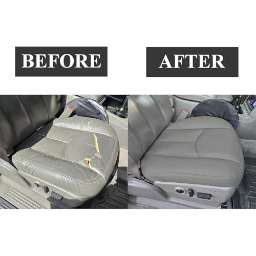 NLQR Front Driver Bottom Replacement Seat Cover Pewter Gray 922 Microfiber Leather Compatible with Chevy Silverado GMC Sierra Tahoe Suburban Avalanche Yukon XL 2003-2006 - Image 4