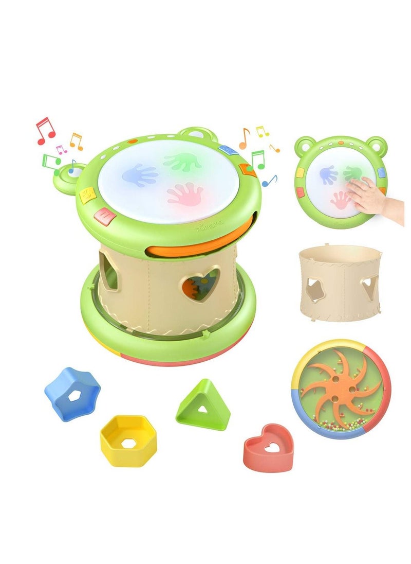 Y&D Baby Musical Electronic Drum Toy, 3-in-1 Activity Cube Toys, Instrument and Sensory Toy Gift for Toddlers, Boys, Girls, 6-12 Months Up  - Image 1