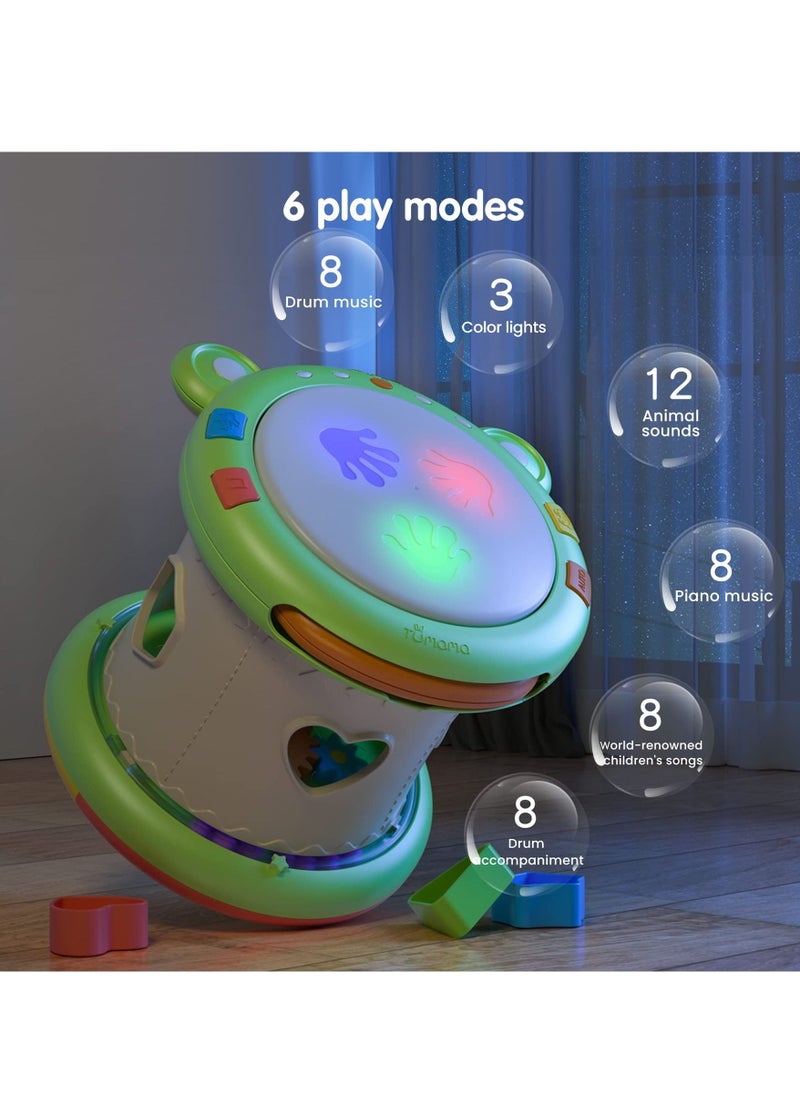 Y&D Baby Musical Electronic Drum Toy, 3-in-1 Activity Cube Toys, Instrument and Sensory Toy Gift for Toddlers, Boys, Girls, 6-12 Months Up  - Image 2