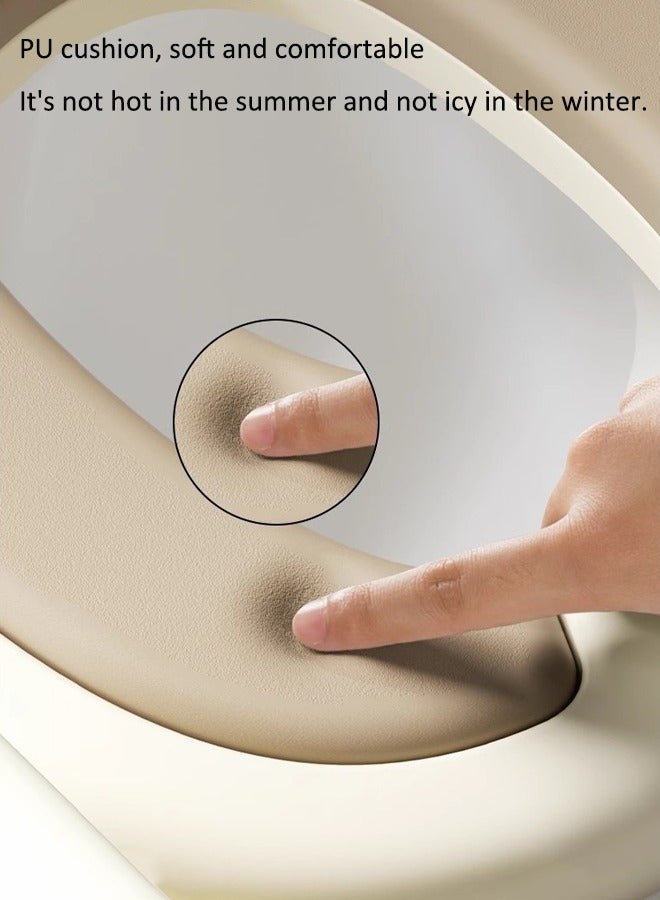 آيسيورا كراسي حمام اطفال مرحاض صغير مقعد تدريب على المرحاض، مقعد تدريب على المرحاض للأطفال مع مقعد للخطوات، كرسي نونية محمول قابل للطي مع مقبض حماية سلم ارتفاع قابل للتعديل، وسادة ناعمة باللون الأبيض للأطفال الصغار الأولاد والبنات - Image 5