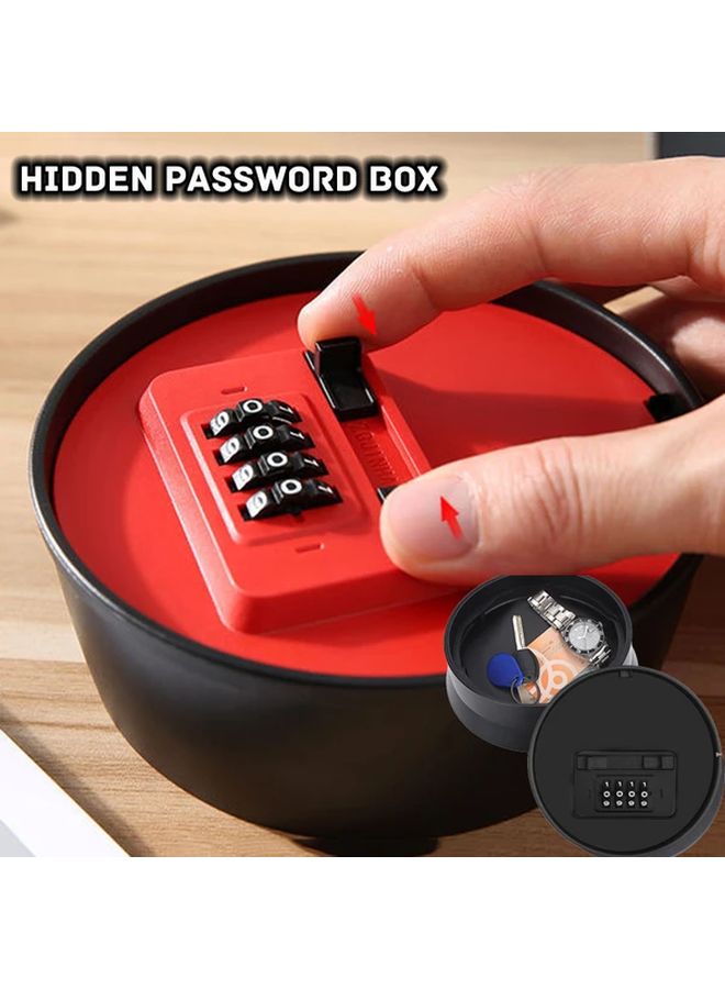 Red Wall Mounted Combination Lock Box Hidden Key Storage Secure Code Organizer For Money And Cards - Image 2