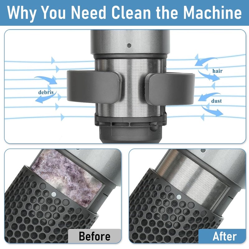 M'AYCREATE فرشاة تنظيف الفلتر MAYCREATE® لمجفف الشعر Dyson Supersonic HD01 HD02 HD03 HD04 HD08، أداة تنظيف سهلة لمرفقات مجفف الشعر (قطع فقط) - Image 4