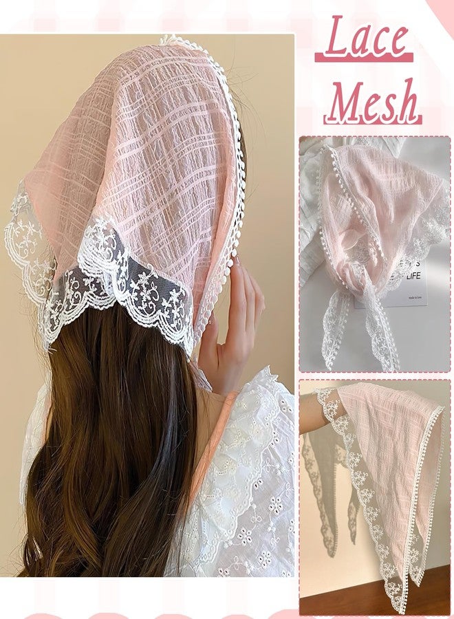 TecoKart® 2 Pcs Hairbands for Women Stylish, Triangle Lace Hairband for Woman, Soft Lightweight Head Scarf Elegant Summer Bandana Accessory Hair Scarf for Girls - Image 5